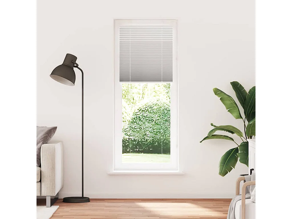 Store plissé gris clair 75x200 cm largeur du tissu 74,4 cm