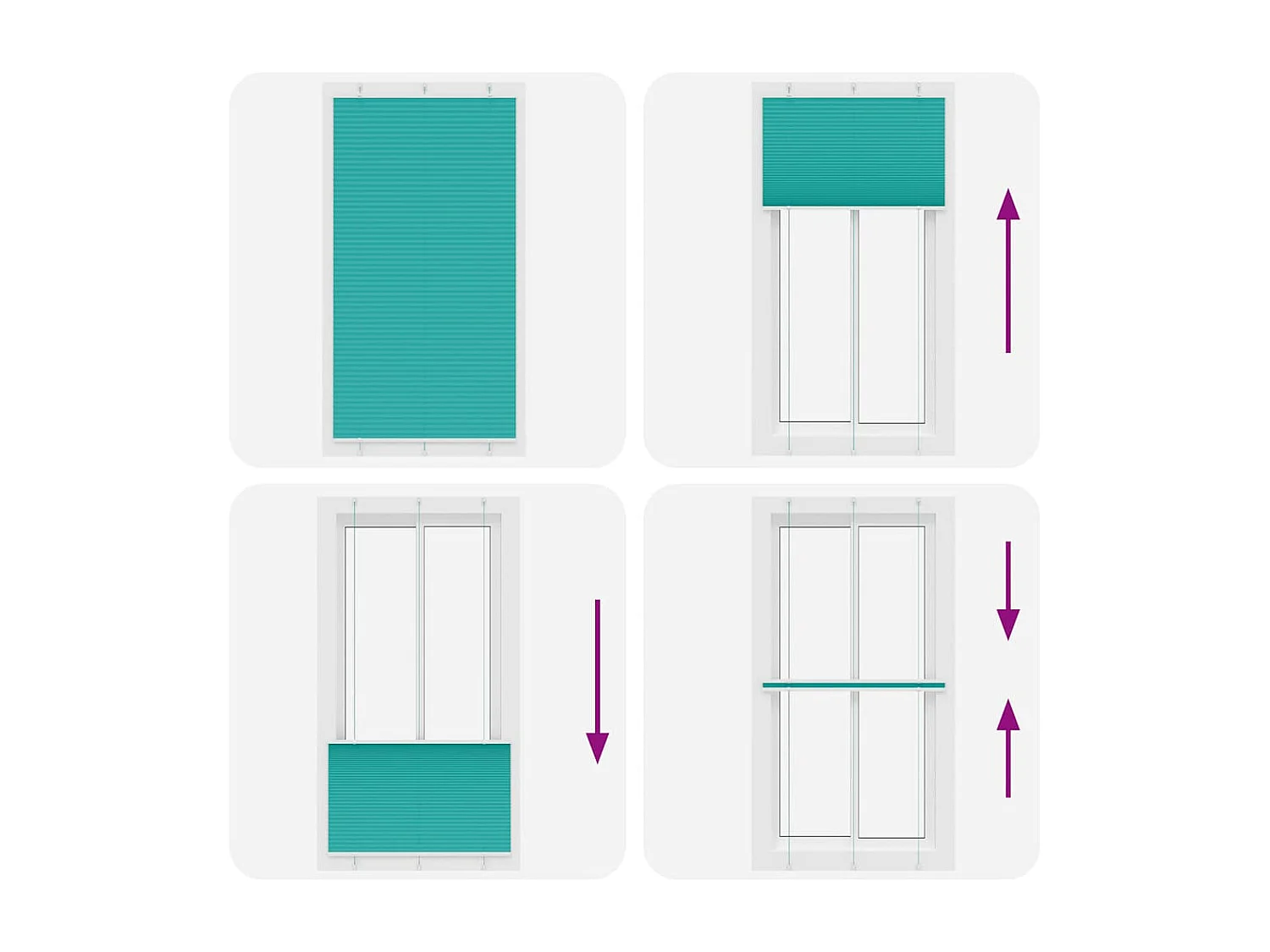 Store plissé vert pétrole 105x200cm largeur du tissu 104,4cm