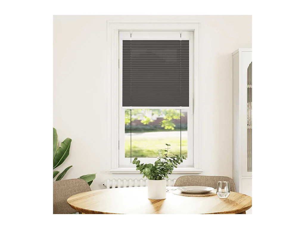 Store plissé noir 65x100 cm largeur du tissu 64,4 cm polyester