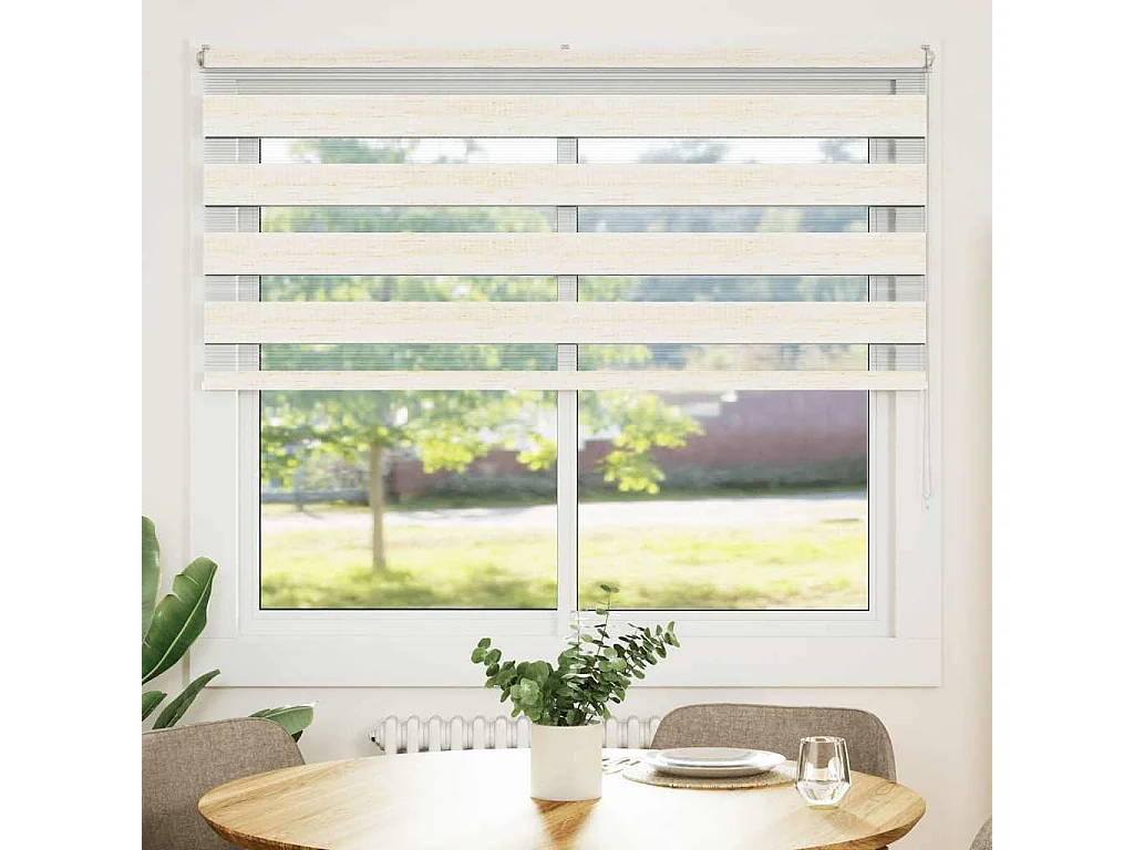 Estor cebra beige mármol tejido ancho 160,9 cm poliéster