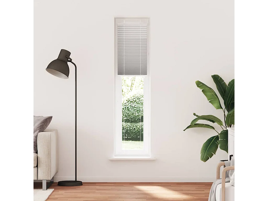 Store plissé gris clair 40x200 cm largeur du tissu 39,4 cm