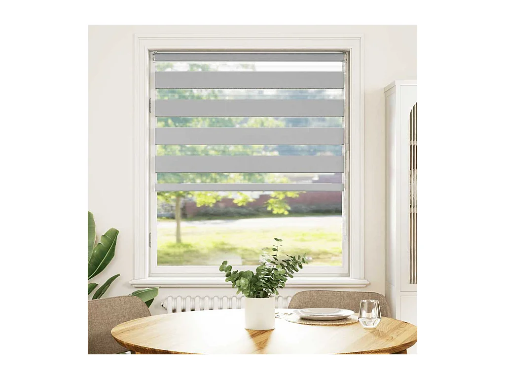 Store zèbre gris clair largeur du tissu 110,9 cm polyester