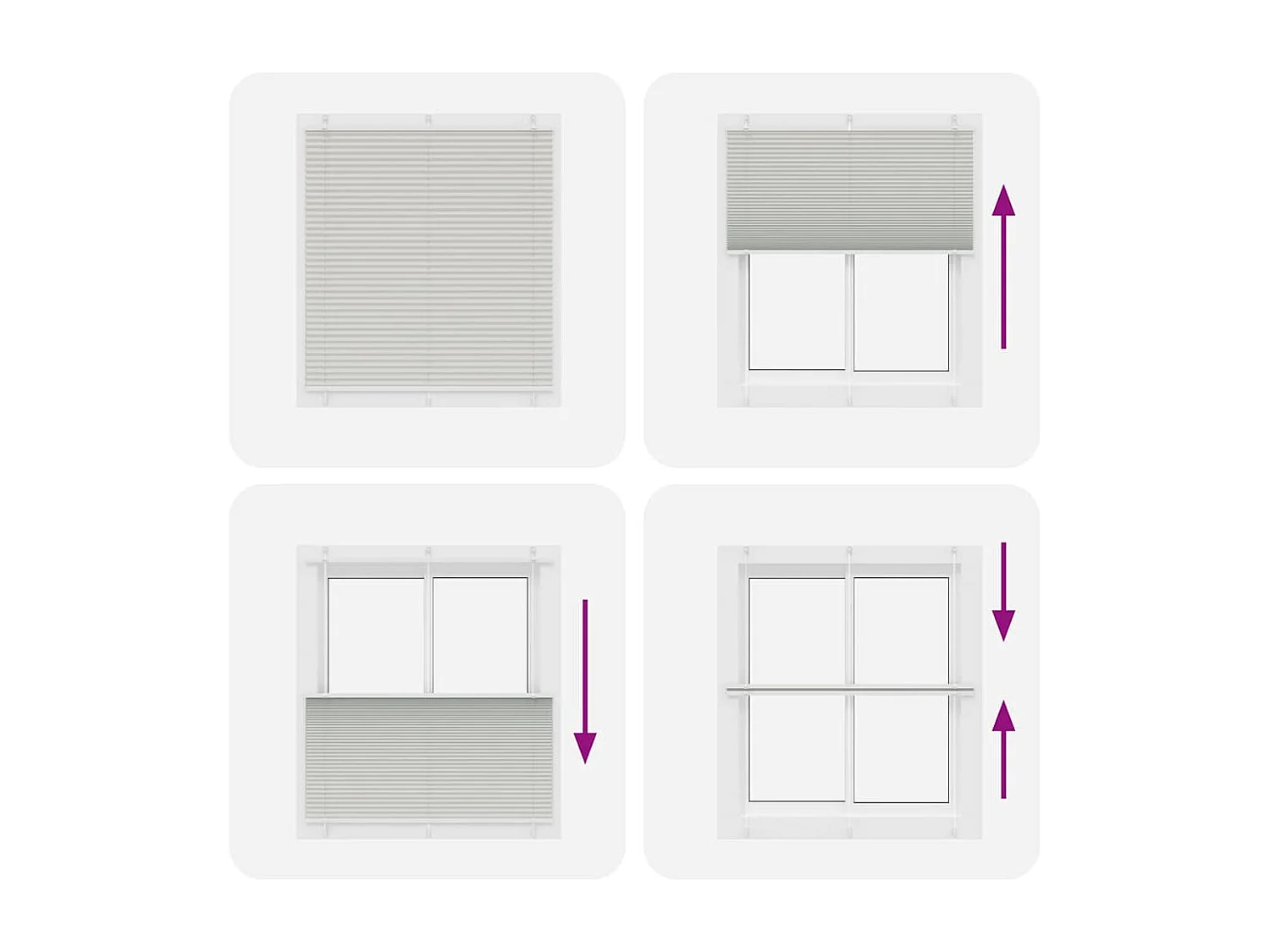 Store plissé gris clair 115x150cm largeur du tissu 114,4cm