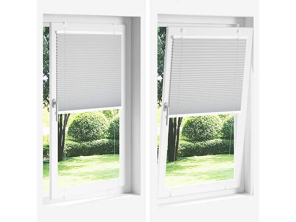 Store plissé gris clair 115x150cm largeur du tissu 114,4cm
