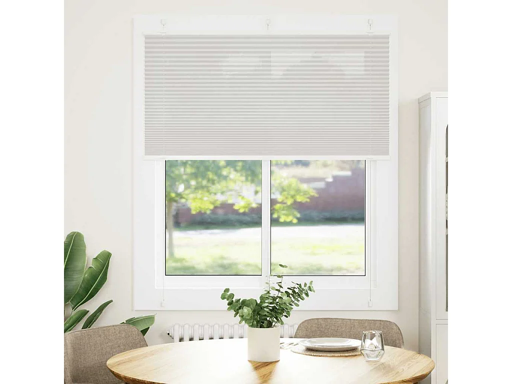 Store plissé gris clair 120x100cm largeur du tissu 119,4cm