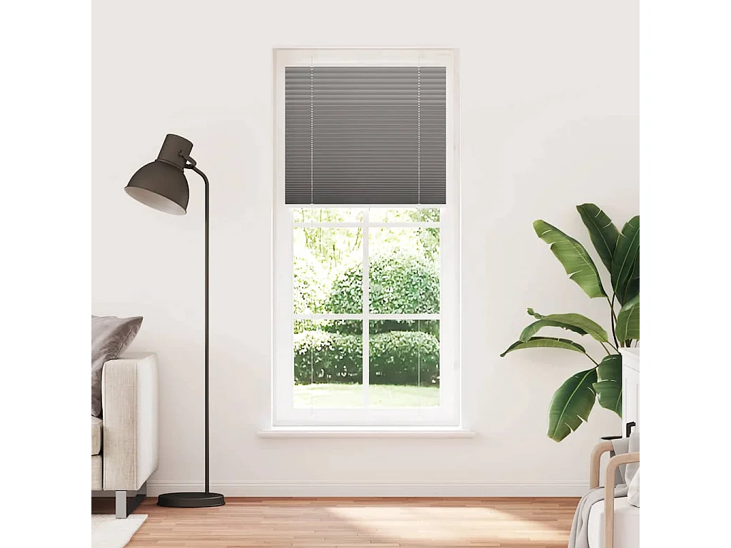 Store plissé anthracite 85x200 cm largeur du tissu 84,4 cm