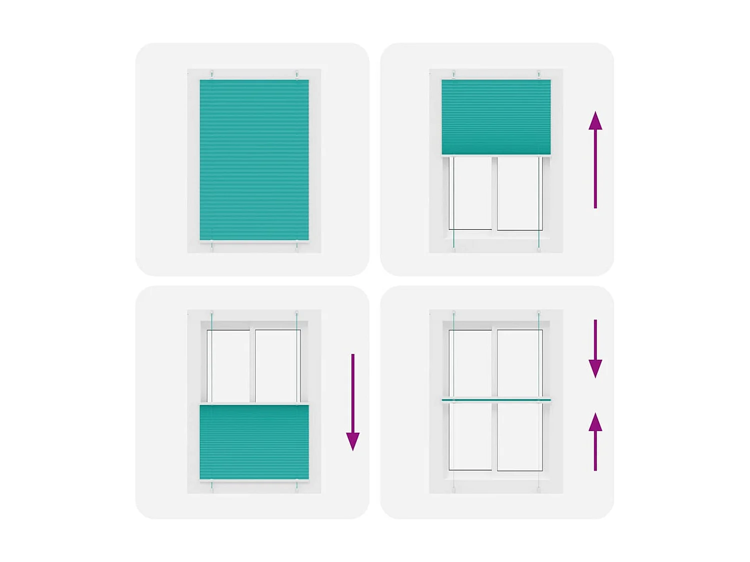 Store plissé vert pétrole 100x150 cm largeur du tissu 99,4cm