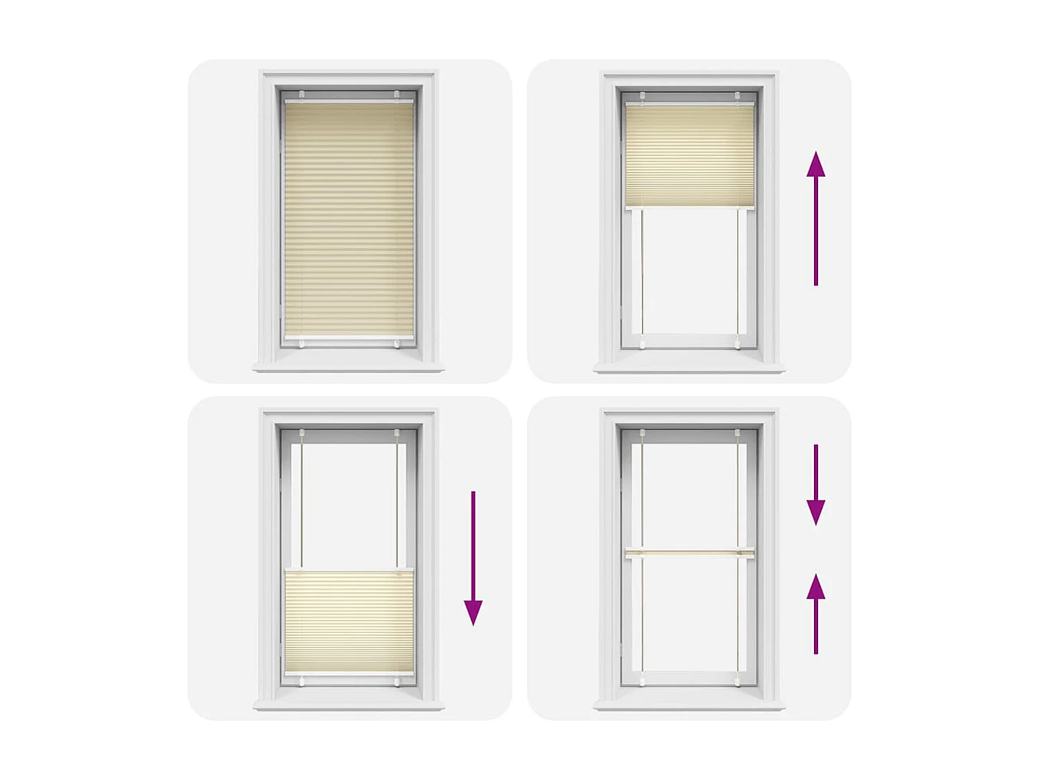 Plissé rolgordijn 70x150 cm stofbreedte 69,4 cm polyester crème