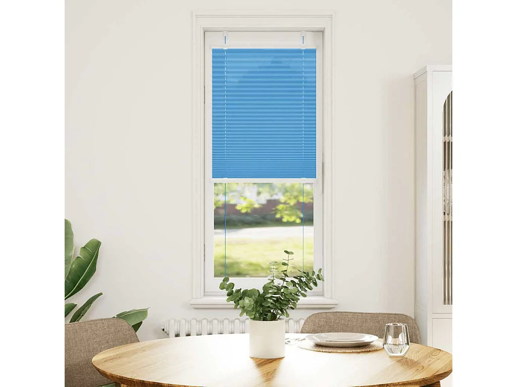 Plissado Cego Azul 40x150 cm Largura Tecido 39,4 cm Poliéster