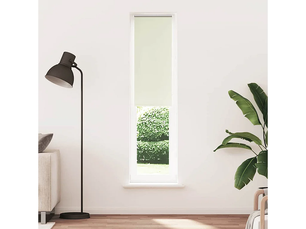 Store enrouleur occultant blanc cassé 55x230cm largeur du tissu