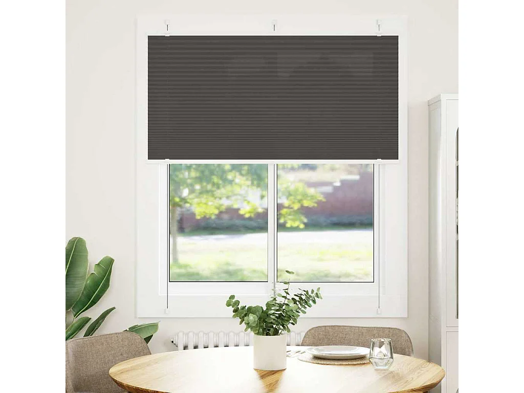 Store plissé noir 120x100 cm largeur du tissu 119,4cm polyester