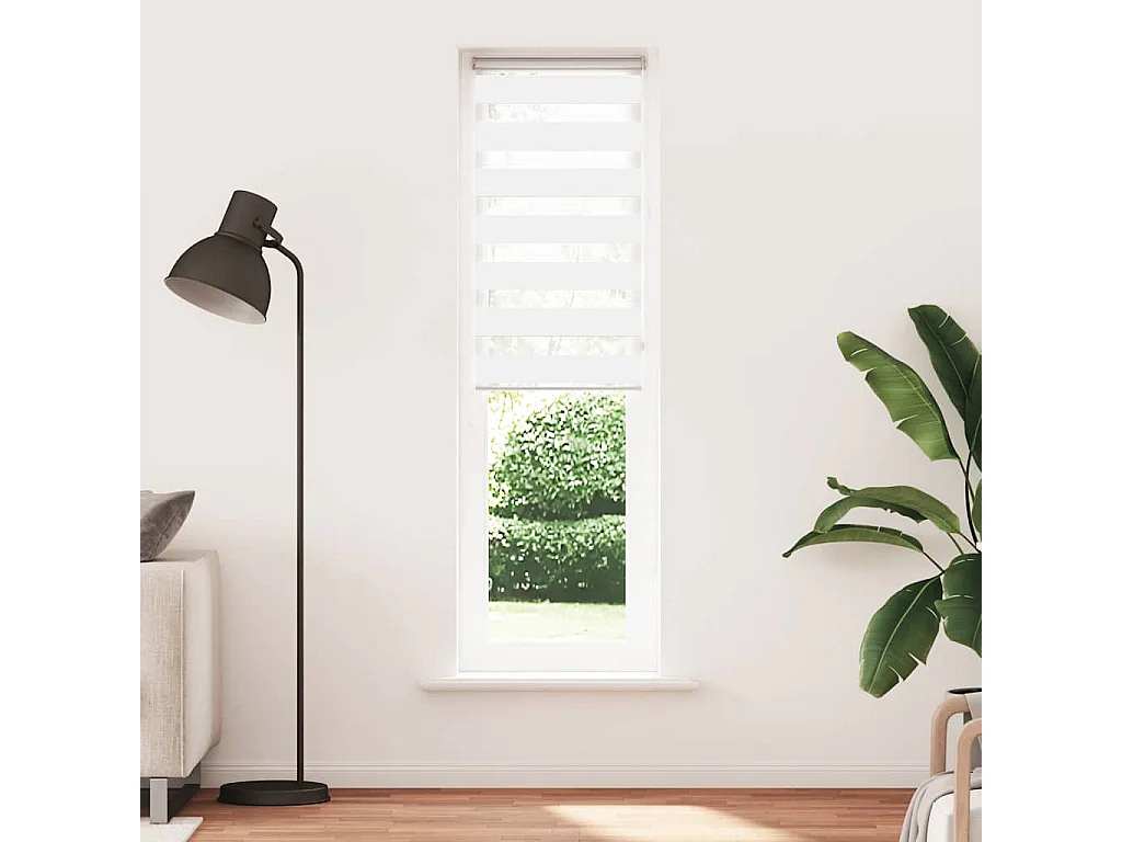 Store zèbre blanc 60x200 cm largeur du tissu 55,9 cm polyester