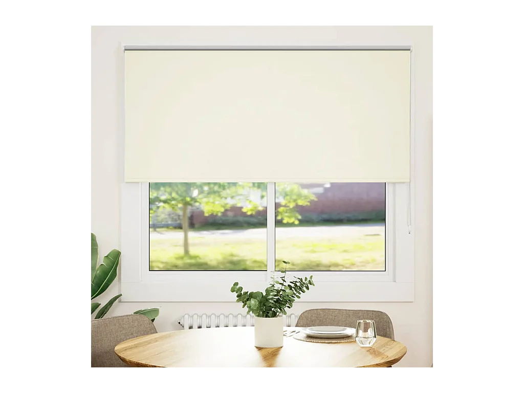 Store enrouleur occultant blanc cassé largeur du tissu 161,6 cm
