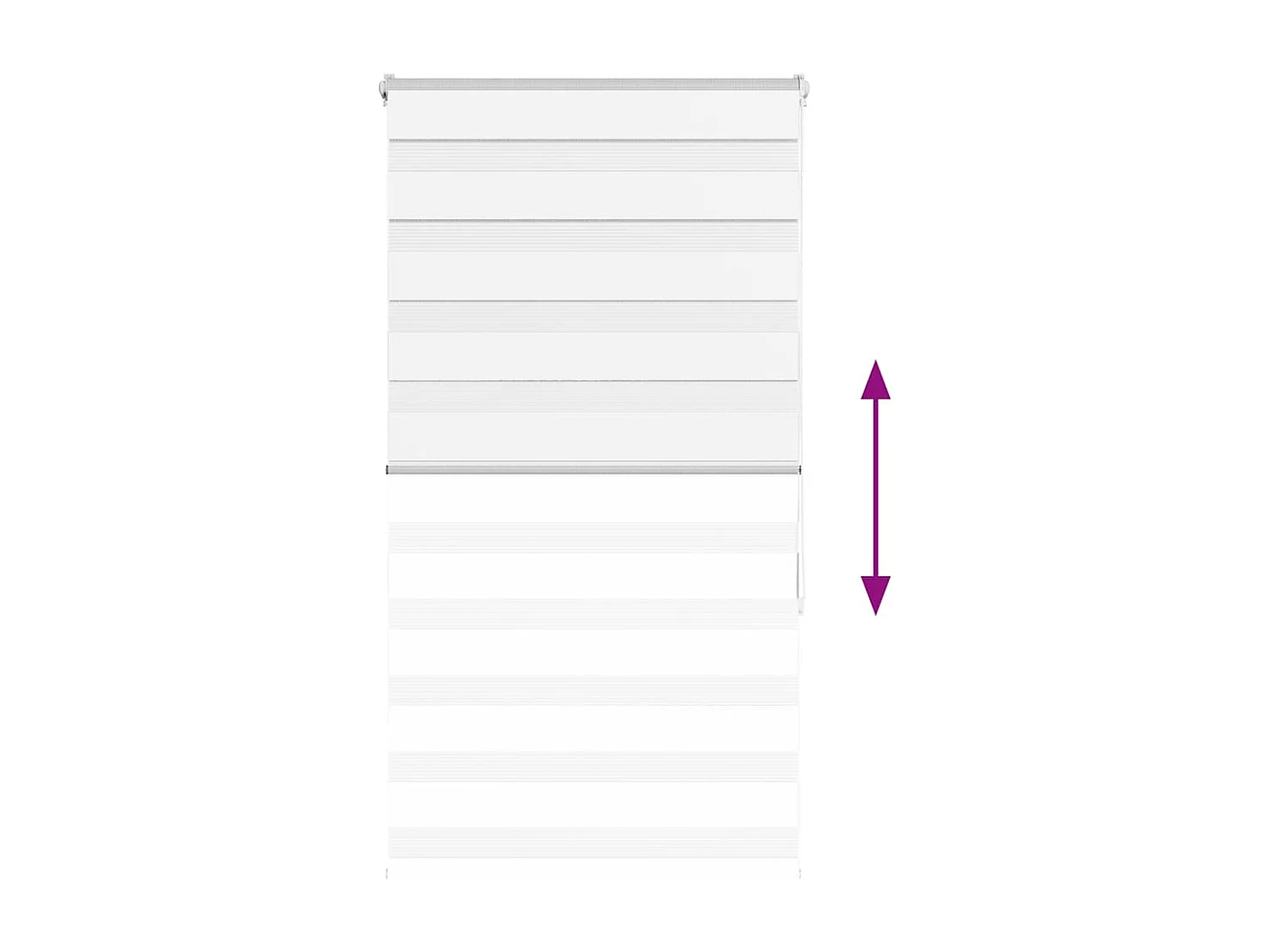 Store zèbre blanc 90x150 cm largeur du tissu 85,9 cm polyester