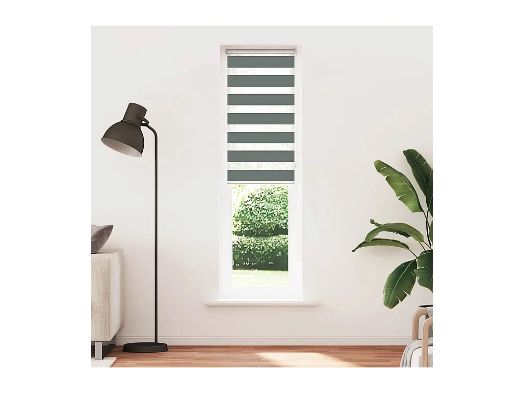 Store zèbre gris foncé largeur du tissu 50,9 cm polyester