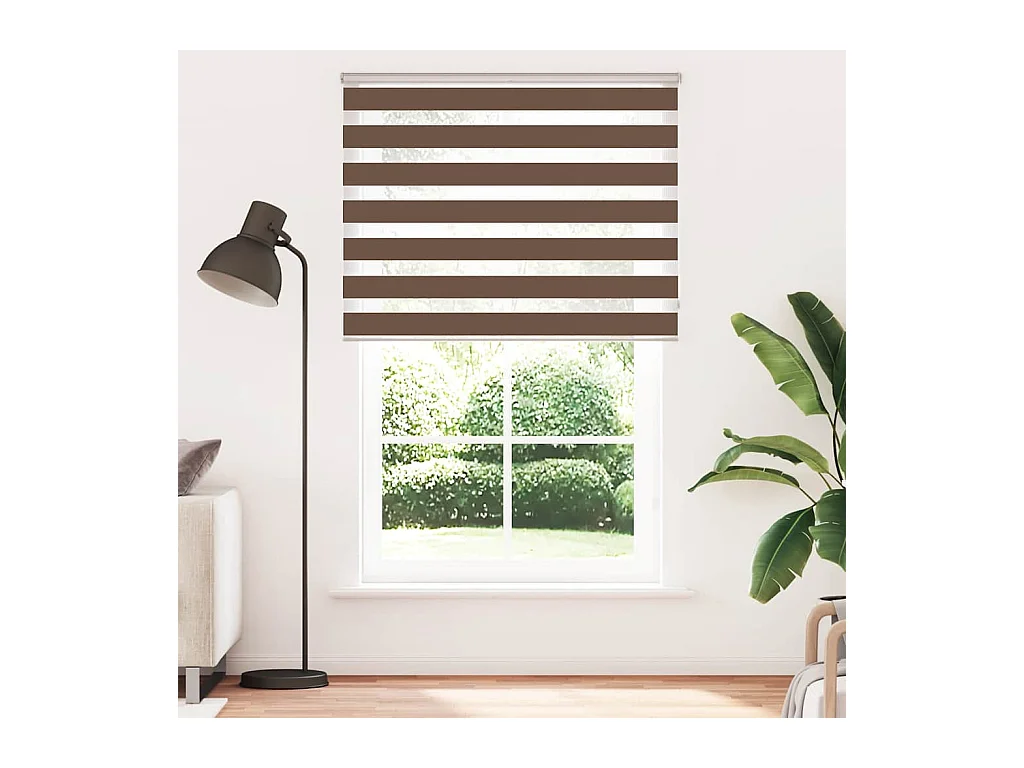 Zebra rolgordijn 140x200 cm stofbreedte 135,9cm polyester bruin