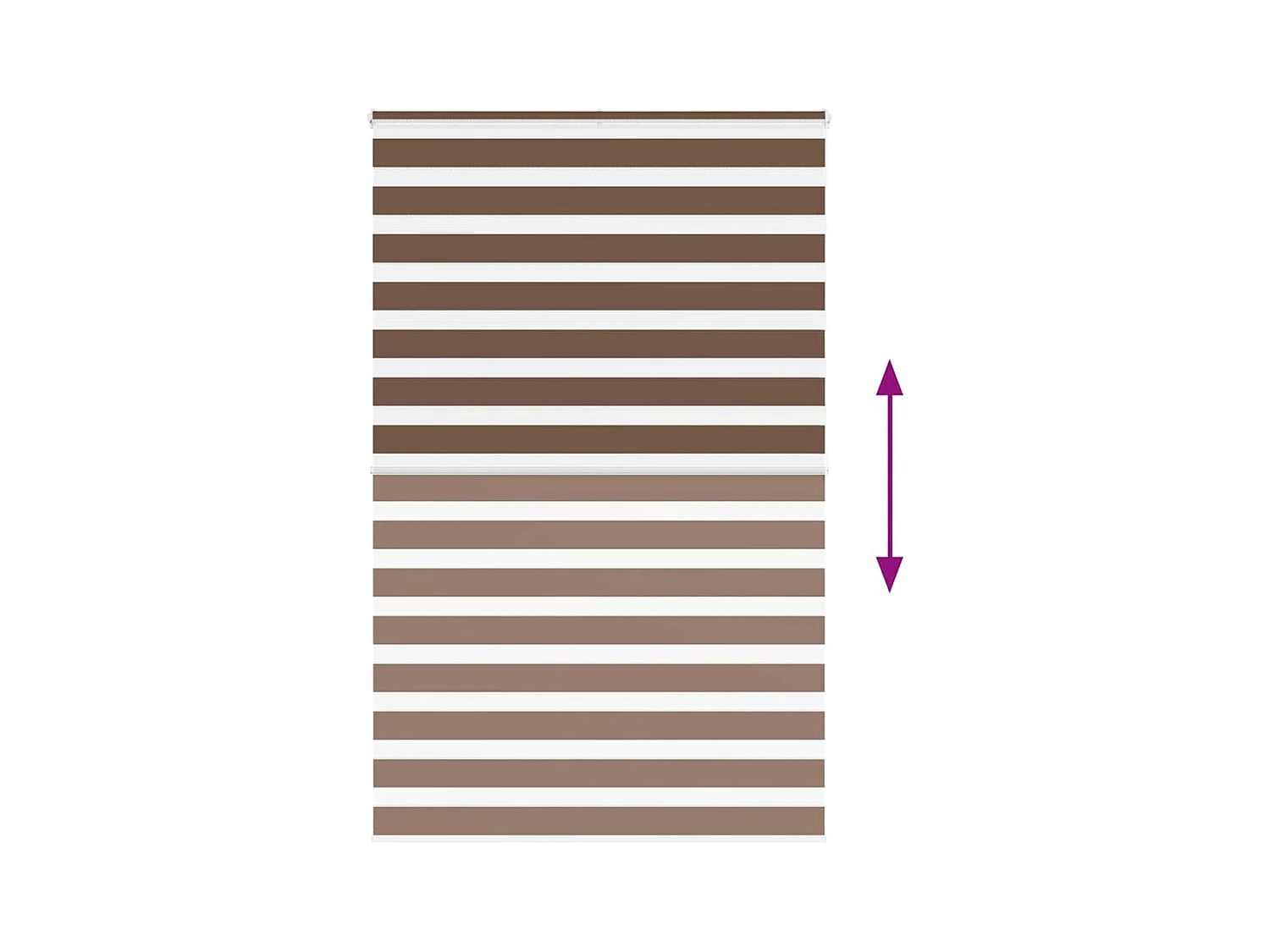 Zebra rolgordijn 140x200 cm stofbreedte 135,9cm polyester bruin