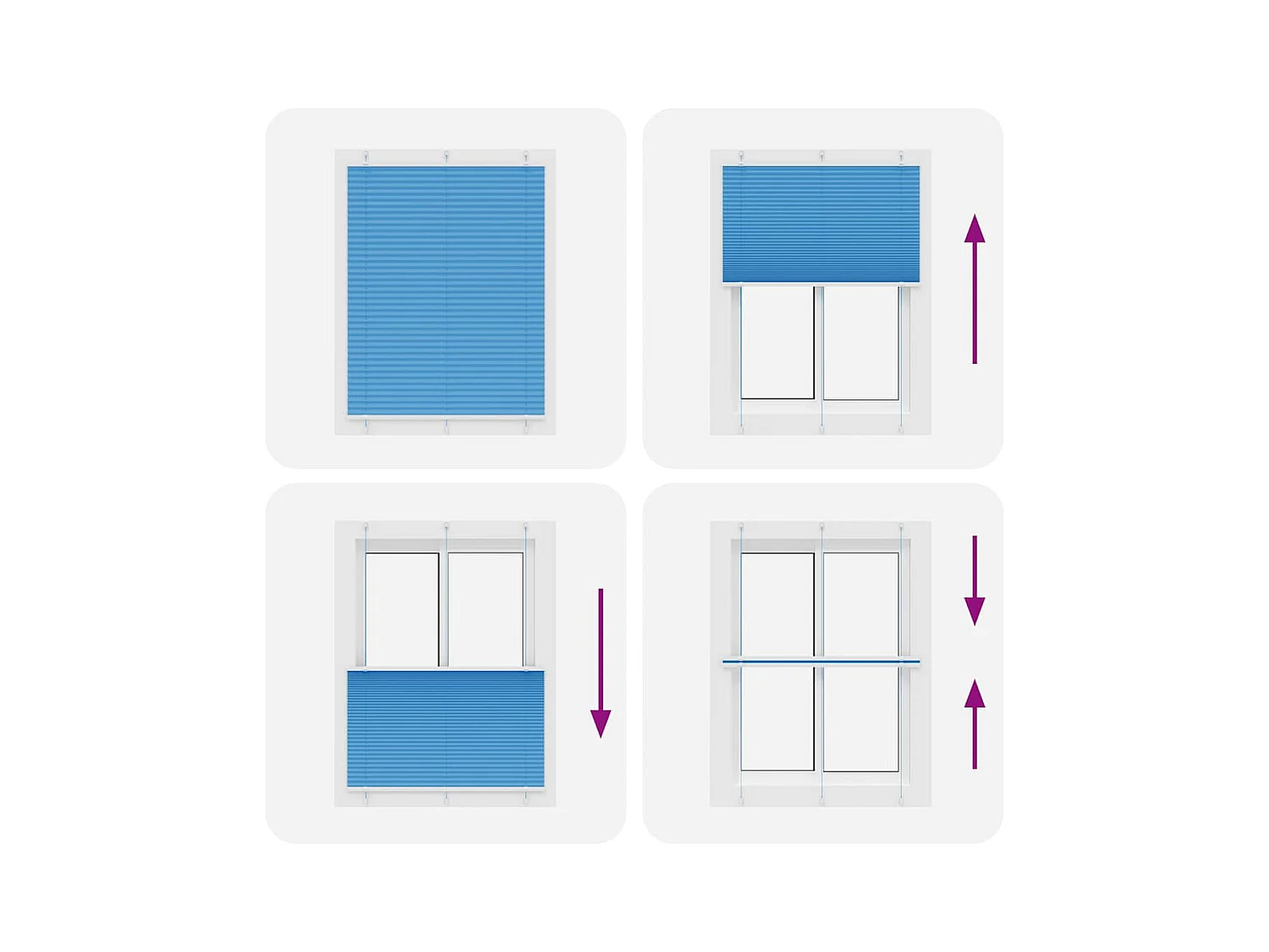 Estor Plisado azul 105x150 cm Tela Ancho 104,4 cm Poliéster