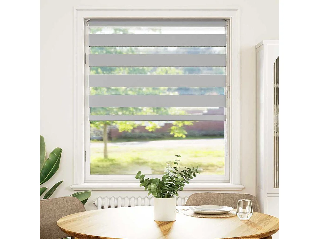 Store zèbre gris clair largeur du tissu 90,9 cm polyester