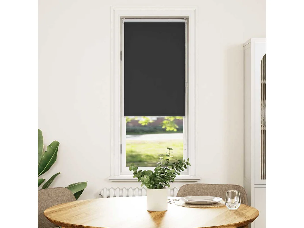 Estor Enrollable Opaco negro 40x150 cm Tela Ancho 35,7 cm