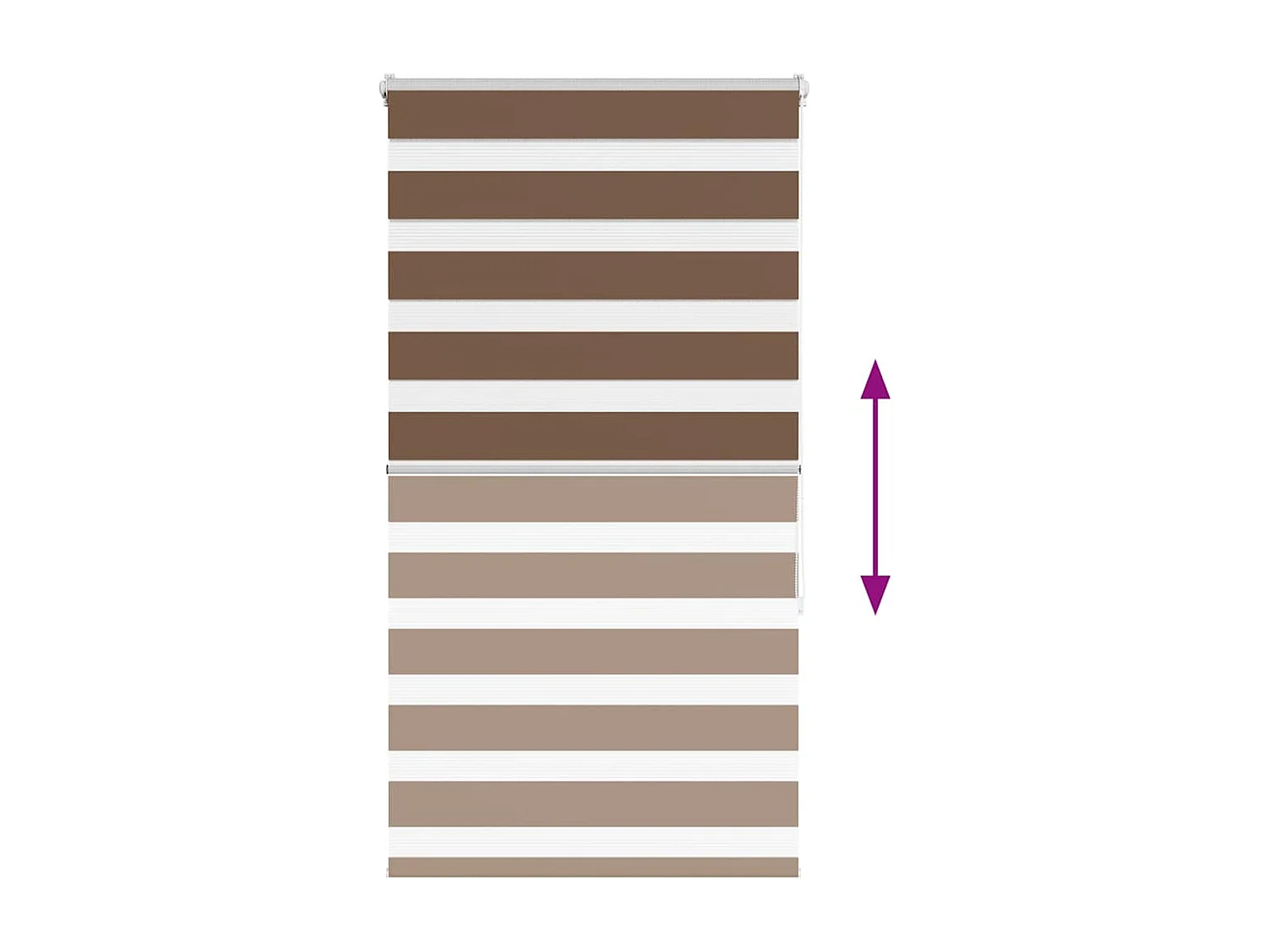 Store zèbre marron 90x150 cm largeur du tissu 85,9 cm polyester