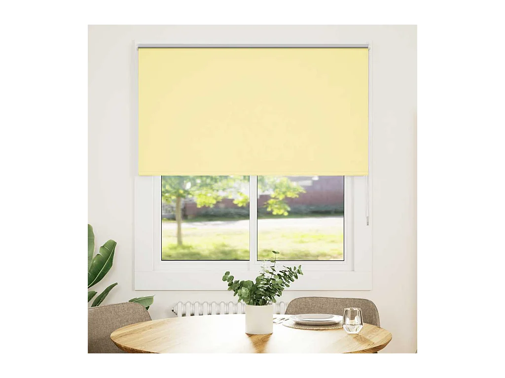Store enrouleur occultant jaune largeur du tissu 121,6 cm
