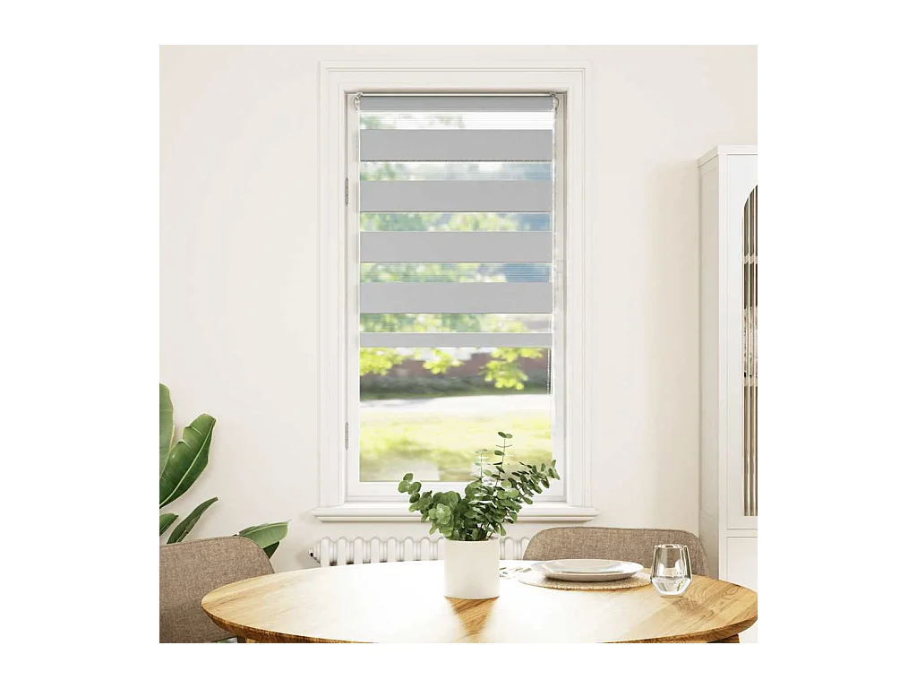 Store zèbre gris clair largeur du tissu 55,9 cm polyester