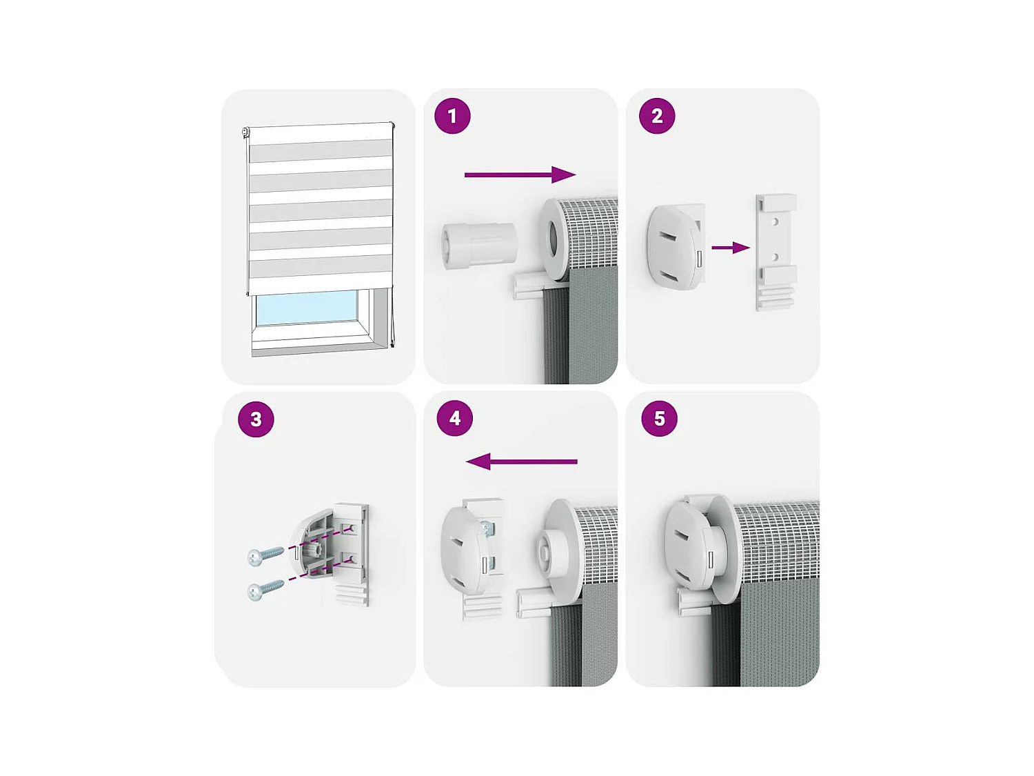 Store zèbre gris clair largeur du tissu 55,9 cm polyester