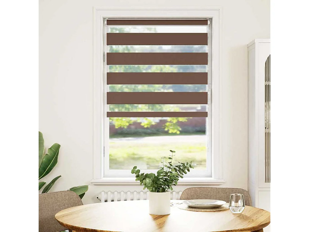 Zebra rolgordijn 80x100 cm stofbreedte 75,9 cm polyester bruin