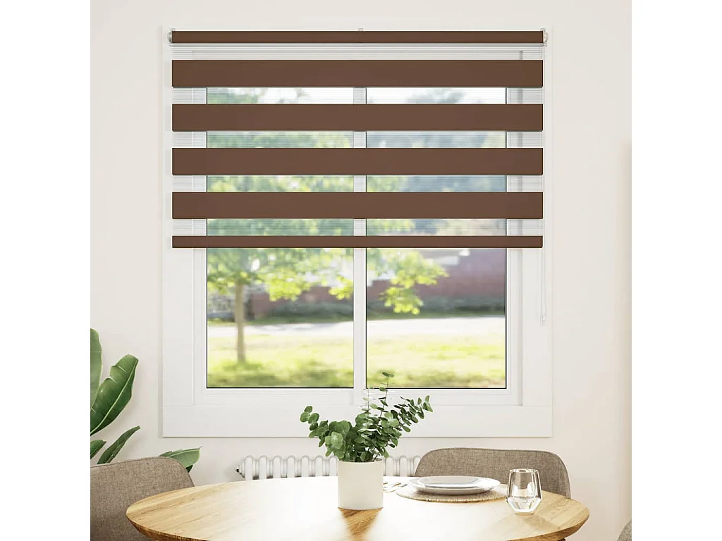 Store zèbre marron 130x150cm largeur du tissu 125,9cm polyester