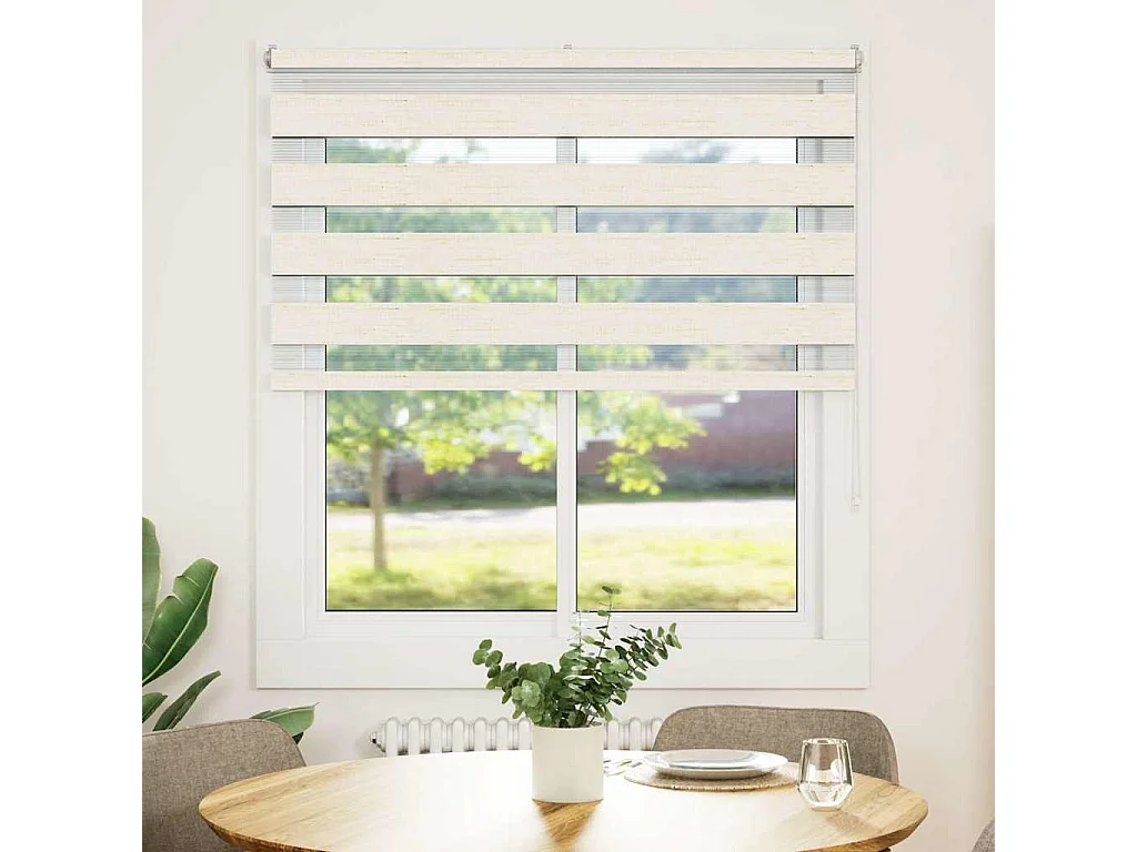 Store zèbre beige marbré largeur du tissu 125,9 cm polyester