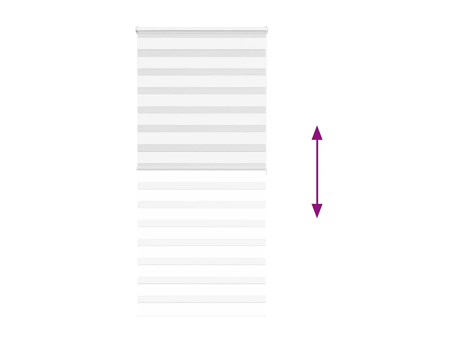 Store zèbre blanc 115x200 cm largeur du tissu 110,9cm polyester