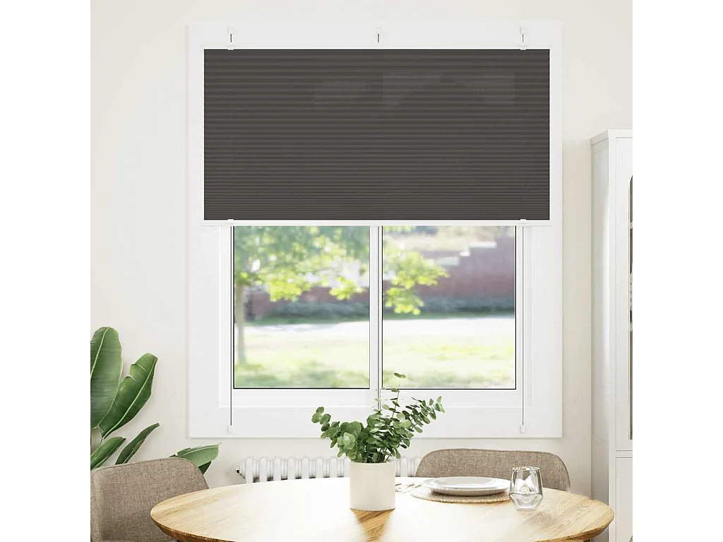 Store plissé noir 115x100 cm largeur du tissu 114,4cm polyester