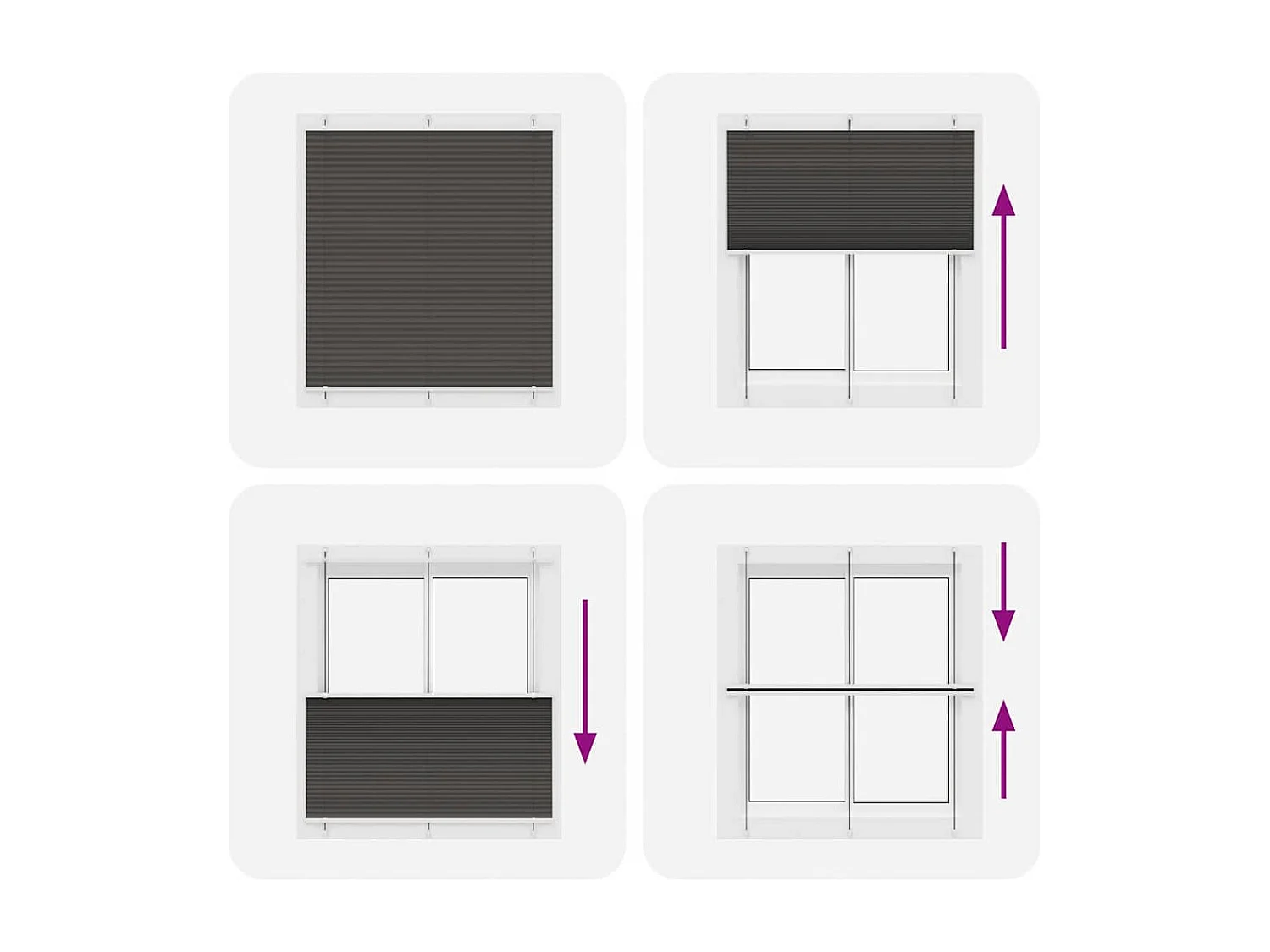 Store plissé noir 115x100 cm largeur du tissu 114,4cm polyester