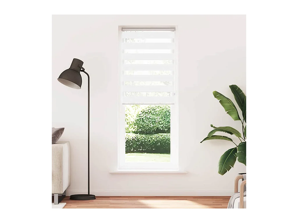 Store zèbre blanc 70x230 cm largeur du tissu 65,9 cm polyester