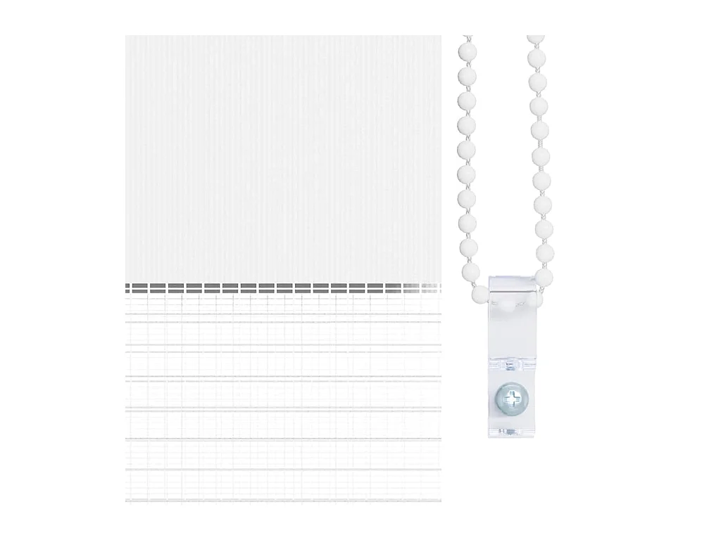 Store zèbre blanc 70x230 cm largeur du tissu 65,9 cm polyester