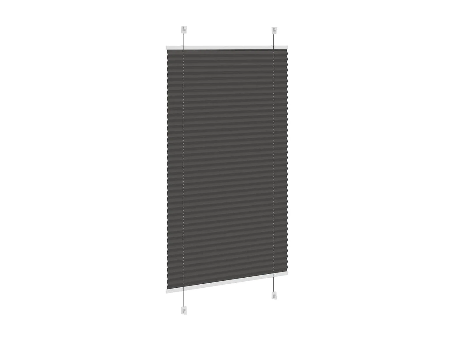 Plissé rolgordijn 75x150 cm stofbreedte 74,4 cm polyester zwart