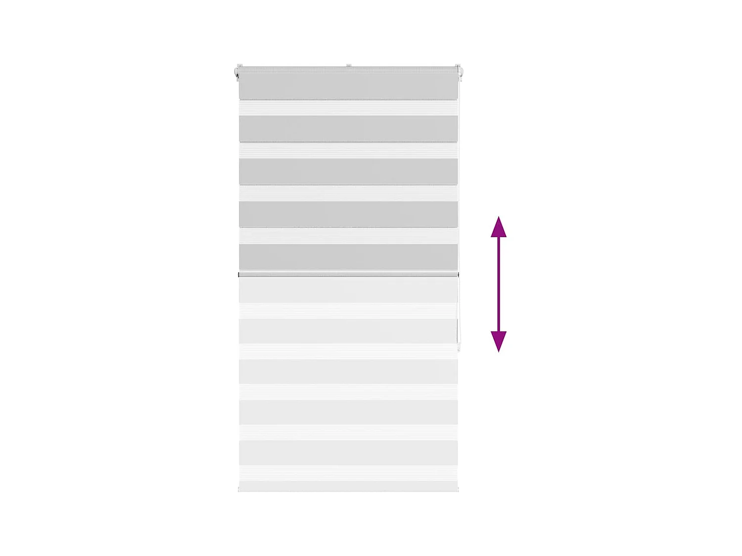 Zebra rolgordijn 85x100 cm stofbreedte 80,9 cm lichtgrijs