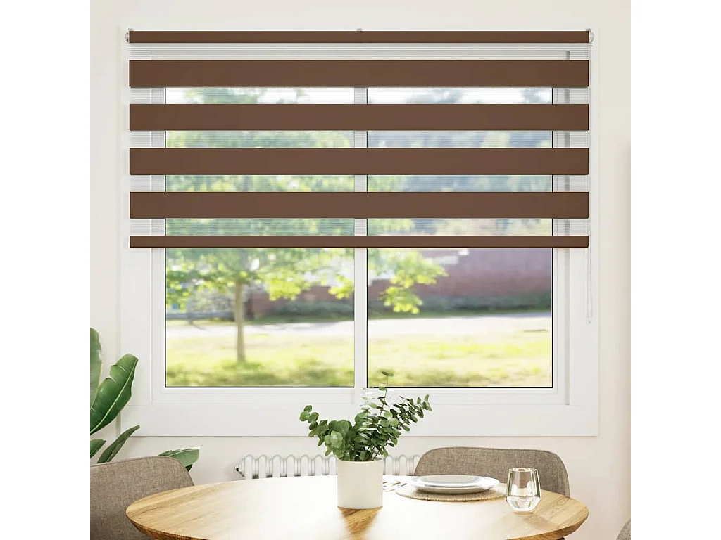 Store zèbre marron 155x150cm largeur du tissu 150,9cm polyester