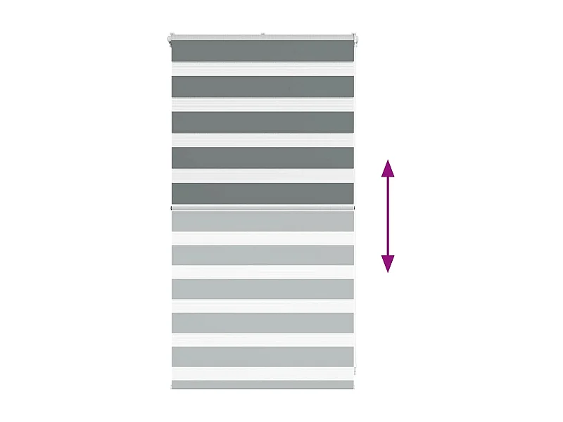 Estor cebra gris oscuro 90x100cm tejido ancho 85,9 cm poliéster