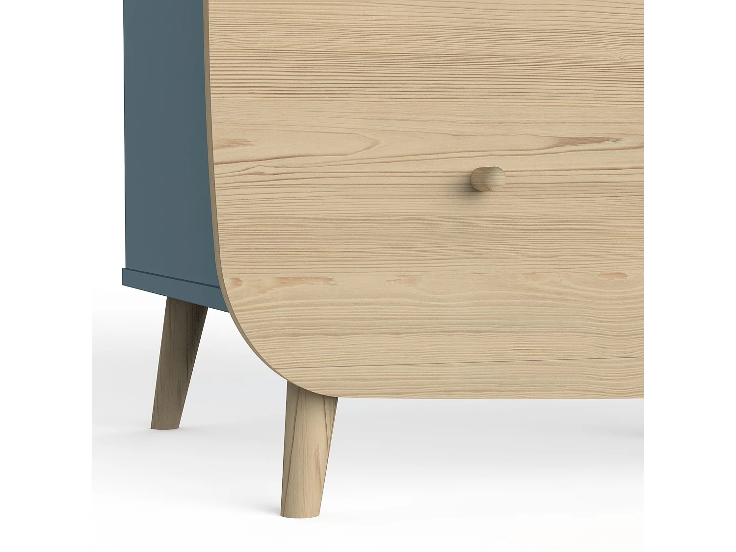 Commode en bois avec 2 tiroirs LOUISON bleu - CO214