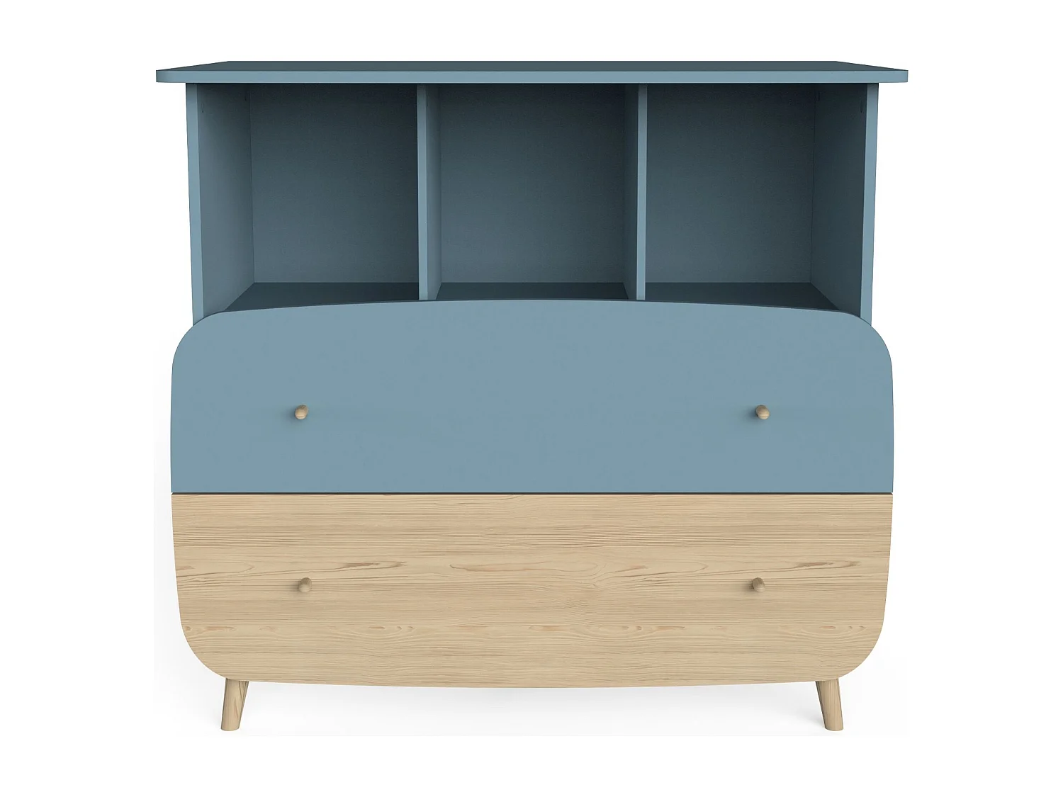 Commode en bois avec 2 tiroirs LOUISON bleu - CO214
