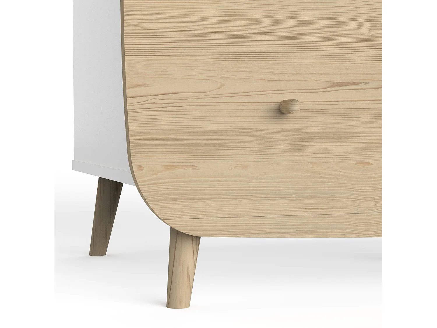 Commode en bois avec 2 tiroirs LOUISON blanc - CO214