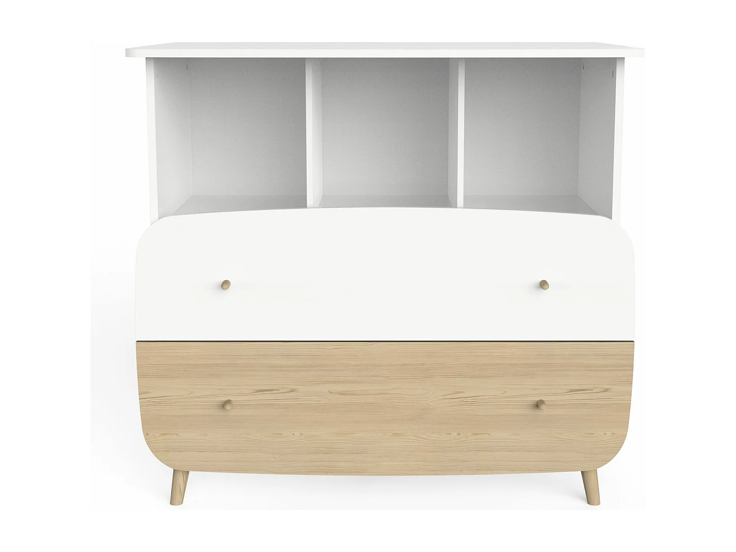 Commode en bois avec 2 tiroirs LOUISON blanc - CO214