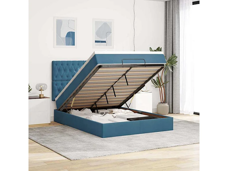 Ottoman bed met matrassen en LED's 140x200cm fluweel