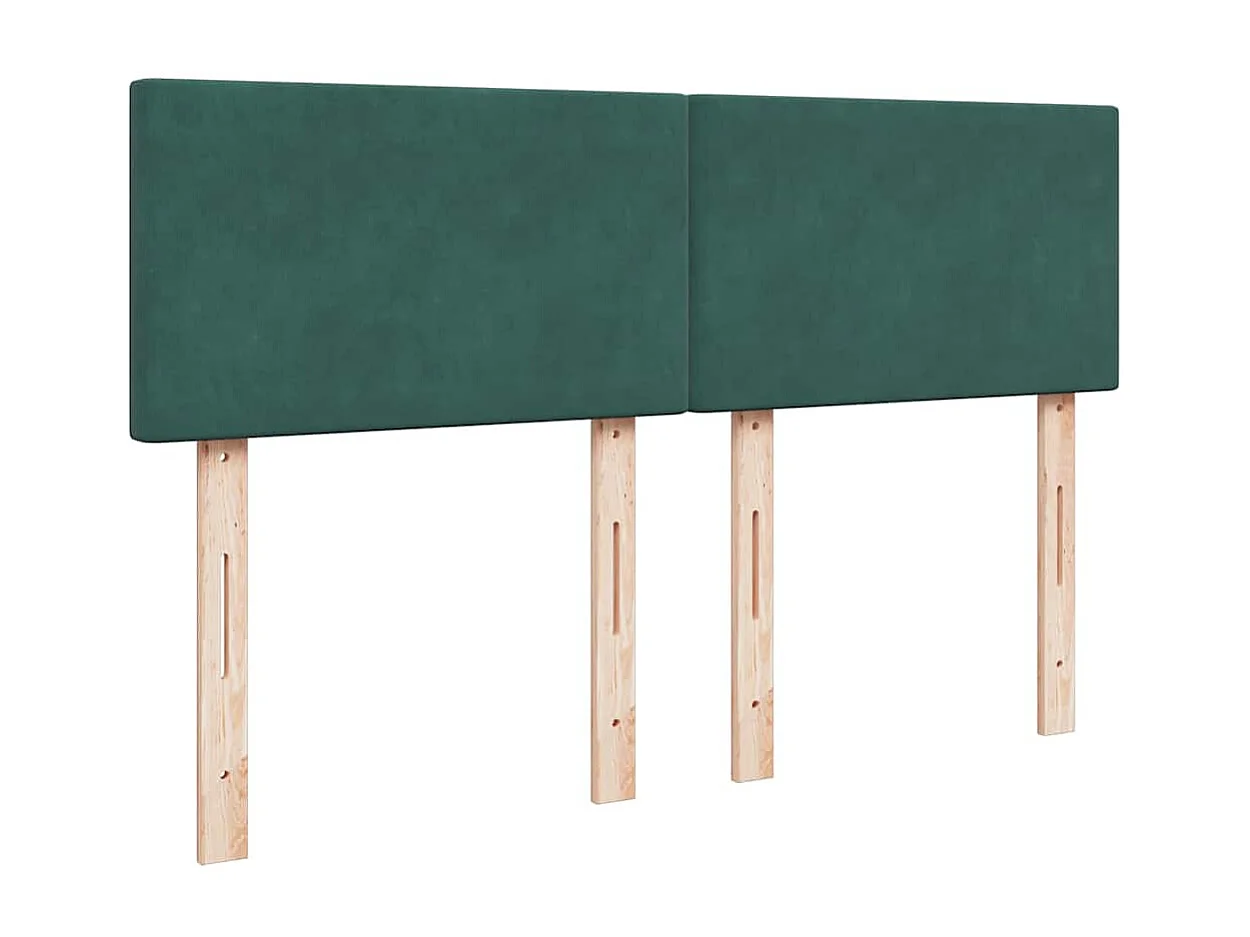 Cadre de lit ottoman avec matelas vert foncé 140x190 cm velours
