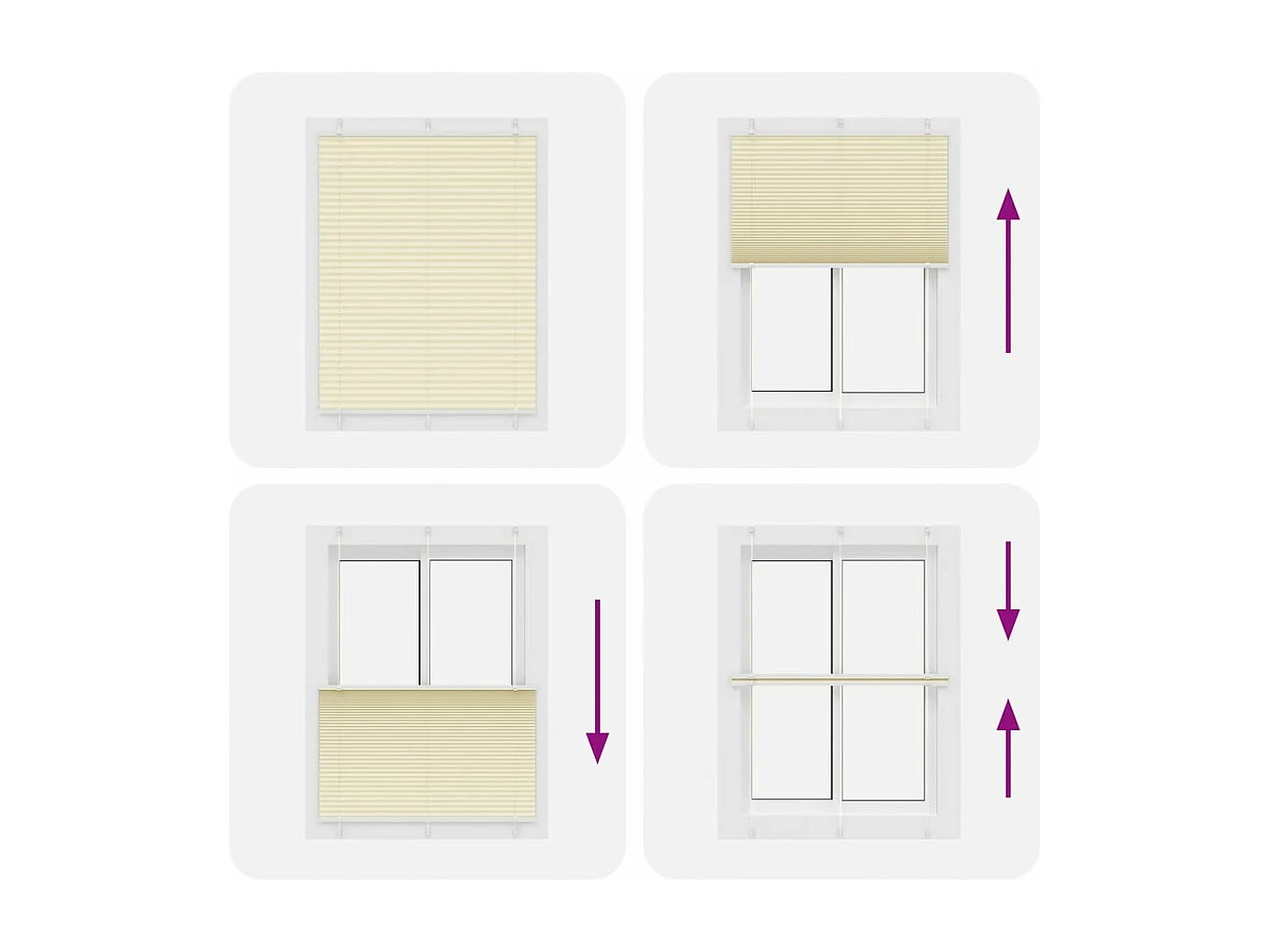 Plissé rolgordijn 110x100cm stofbreedte 109,4cm polyester crème