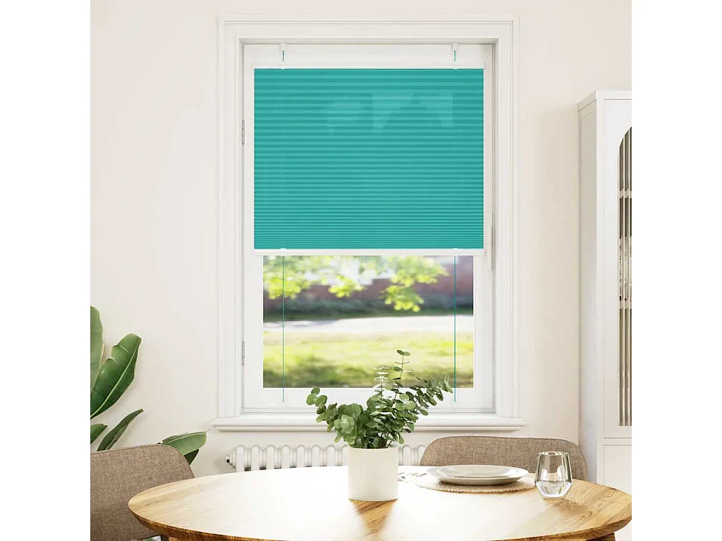 Estor Plisado verde petróleo 75x100 cm Tela Ancho 74,4 cm