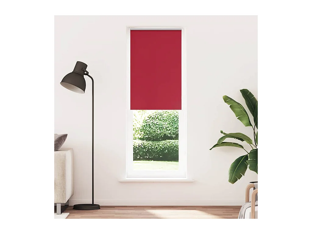 Store enrouleur occultant rouge largeur du tissu 75,7 cm