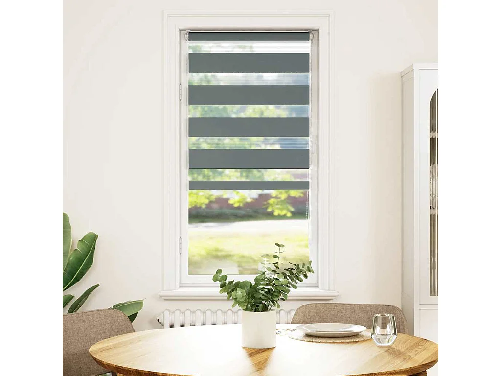 Estor cebra gris oscuro 65x100cm tejido ancho 60,9 cm poliéster